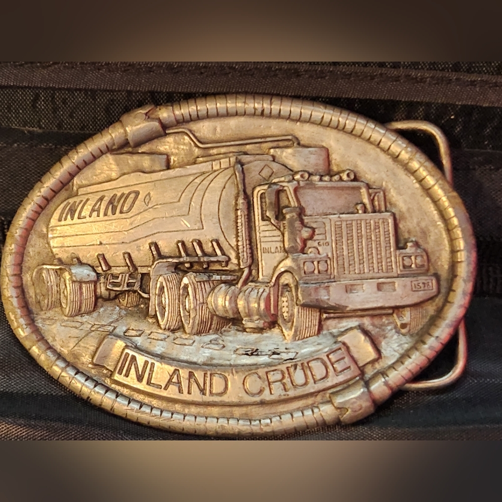 Inland Crude Oil, Trucker Belt Buckle. Dedicated to Drivers, Limited Edition.